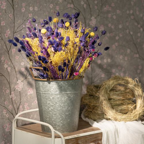 Floristik24 Fioriera con manici, contenitore in metallo per piantare, vaso per piante argento, marrone Ø24cm H32,5cm