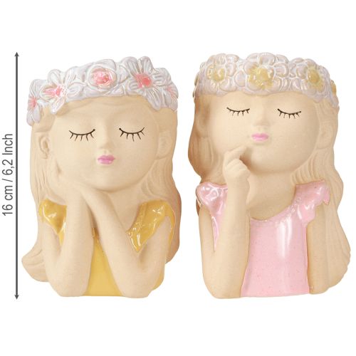 Prodotto Vaso decorativo in ceramica fioriera ragazza Ø7,5cm H16cm 2pz