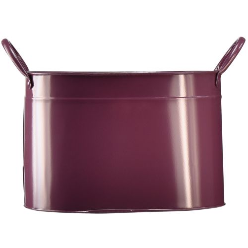 Prodotto Fioriera in metallo ovale portavaso viola 24/21/18 cm set da 3 pezzi