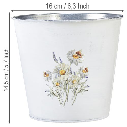 Prodotto Vaso da fiori in metallo bianco, Ø16cm H14.5cm