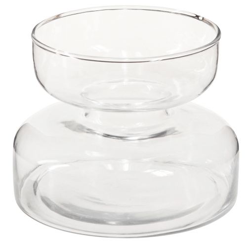 Prodotto Vaso vaso di vetro bulboso Rikkie in trasparente Ø13cm H10cm 2 pezzi