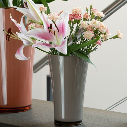 Vaso “Fizzy” Ø16cm H27cm grigio platino 1 pz