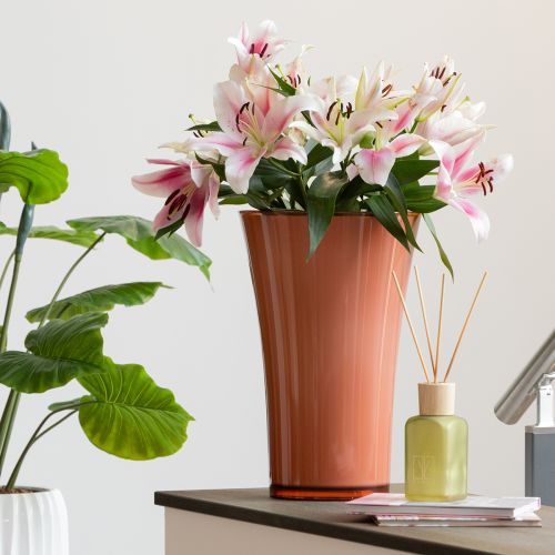 Floristik24 Vaso da terra rosa Vaso decorativo Fizzy Siena Ø28,5cm H45cm