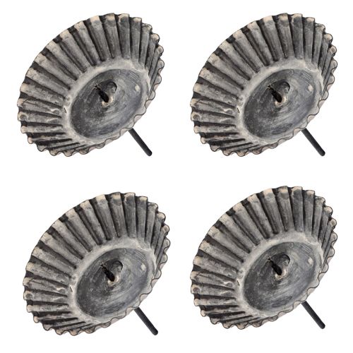 Prodotto Portacandele vintage per candele a colonna per inserimento grigio Ø8,5 cm 4 pezzi