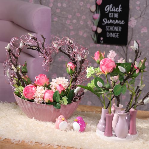 Prodotto Figura decorativa a forma di uccello, design carino e colorato per il soggiorno, 6 cm, 6 pezzi