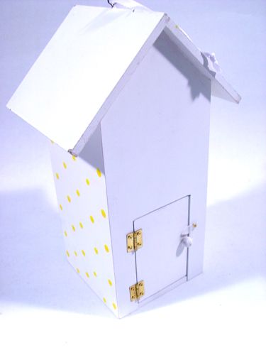 Prodotto Birdhouse m. Fiori / punti 28 cm bianco / azzurro
