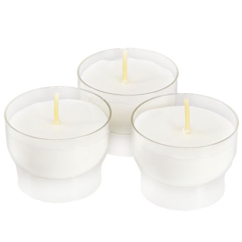 Floristik24 Candele votive bianche con ciotola Ø4,3cm 25 pz