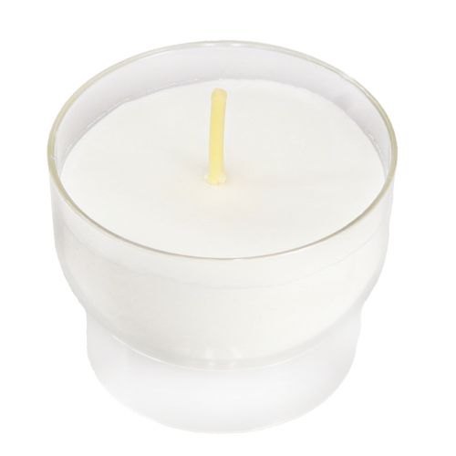Floristik24 Candele votive bianche con ciotola Ø4,3cm 25 pz
