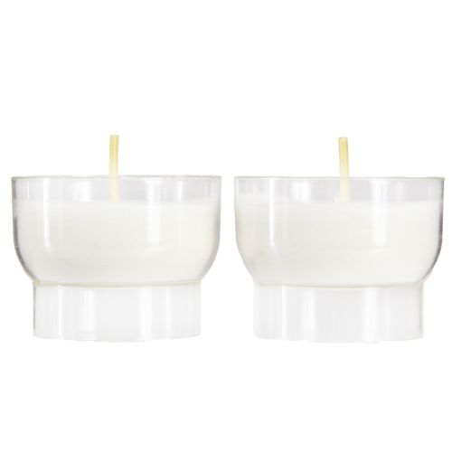 Floristik24 Candele votive bianche con ciotola Ø4,3cm 25 pz