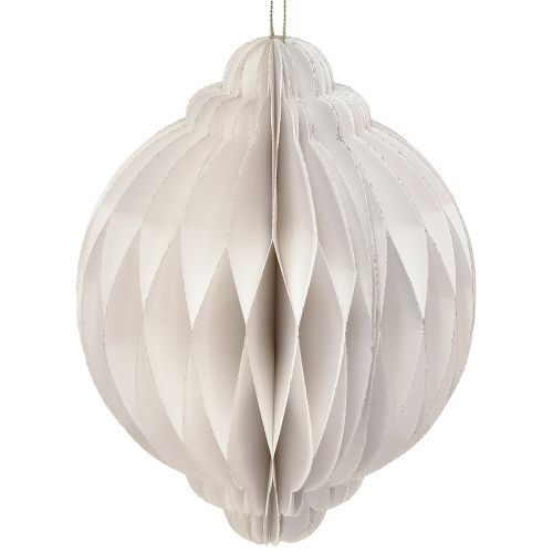 Palla a nido d&#39;ape Palla di Natale carta bianca FSC Ø15cm H20cm