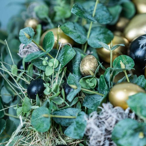 Prodotto Uovo di quaglia come decorazione vuoto oro 3 cm 50 pz