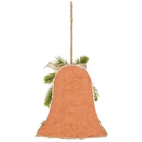 Prodotto Decorazione murale rustica con campane di Natale, rami di abete in iuta, pigne