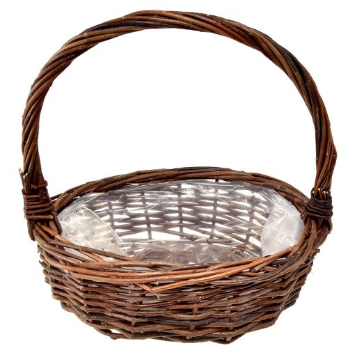 Prodotto Set di cestini rustici in vimini con manici - 3 dimensioni (36 cm, 31 cm, 26 cm) - Conservazione e decorazione versatili - Set di 3