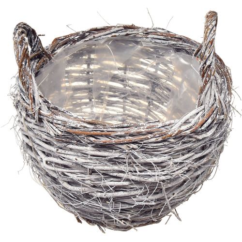 Floristik24 Set di cestini in vimini lavati di bianco - 3 misure (42 cm, 36 cm, 26 cm) - Versatile per decorare e riporre - Set di 3 pezzi