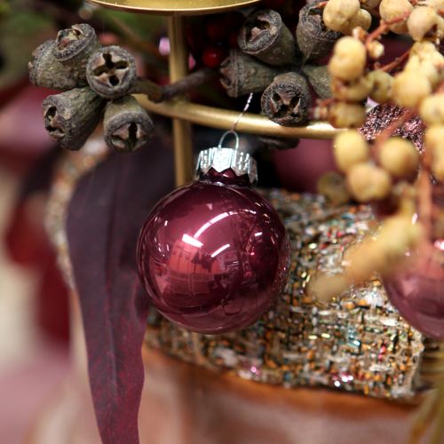 Prodotto Palline di Natale in vetro mini bacca beige rosa Ø3cm 22 pezzi