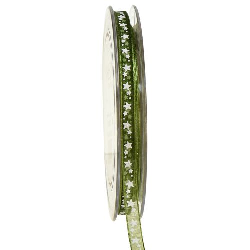 Prodotto Nastro natalizio con stelle nastro decorativo verde organza 6mm 20m