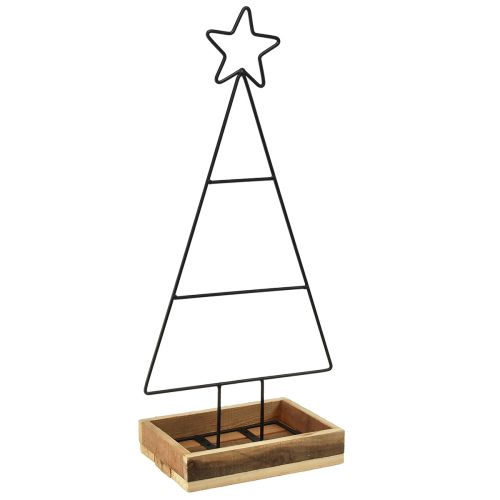 Floristik24 Albero di Natale in metallo con stella e vassoio - 25x18x66 cm - Moderna decorazione natalizia
