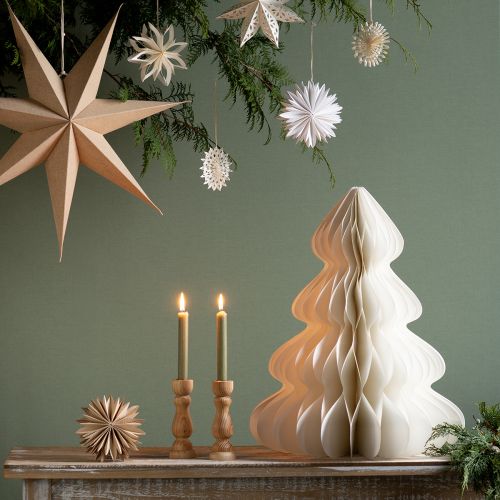 Prodotto Albero di Natale in carta di abete da appendere bianco 40 cm 2 pezzi