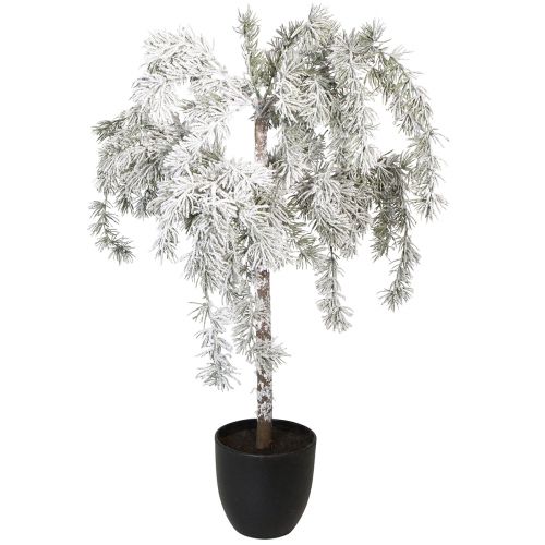 Albero di Natale di cedro in vaso con neve artificiale H85cm