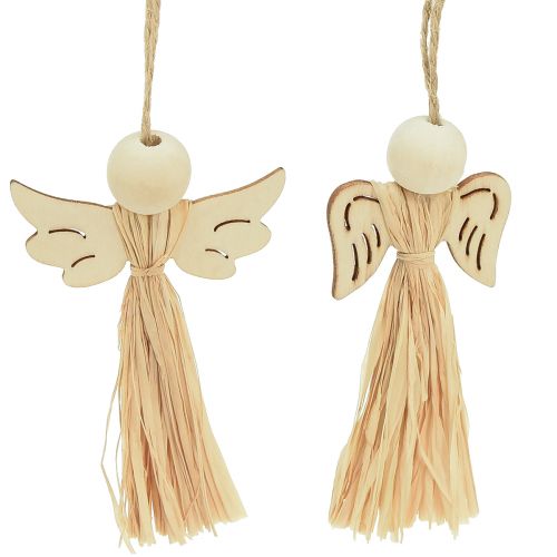 Prodotto Angelo di Natale Decorazione per albero di Natale angelo in rafia 11 cm 12 pz