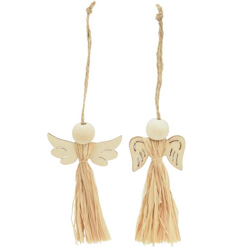 Prodotto Angelo di Natale Decorazione per albero di Natale angelo in rafia 11 cm 12 pz