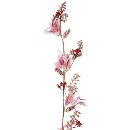 Prodotto Ghirlanda natalizia ramo di bacche con coni rosso rosa 130 cm