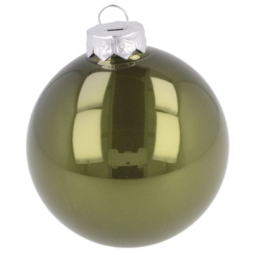 Prodotto Palline di Natale in vetro color oliva grigio argento Ø7,5cm 12 pezzi