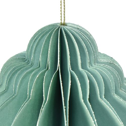 Prodotto Palla di Natale in carta cipolla turchese FSC Ø15cm H20cm