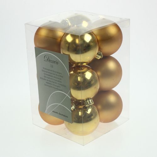 Prodotto Palline di Natale in plastica oro 6 cm 12 pz