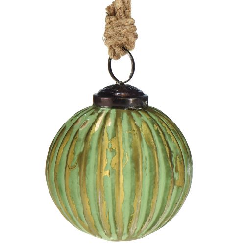 Floristik24 Palline di Natale in vetro verde oro palline di vetro Ø7cm 6 pz