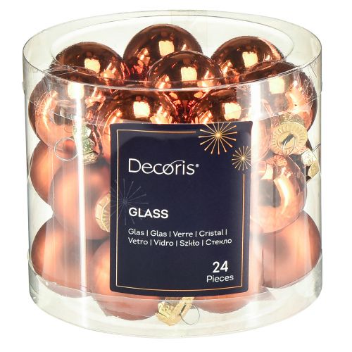 Prodotto Palline di Natale mini palline di vetro arancioni Ø2,5 cm 22 pz