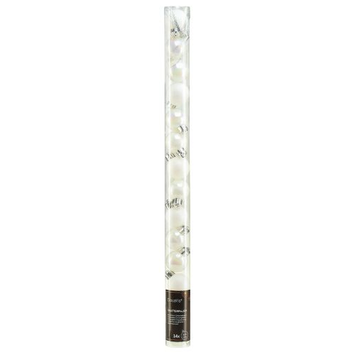 Prodotto Palline di Natale madreperla plastica bianca Ø3cm 14pz