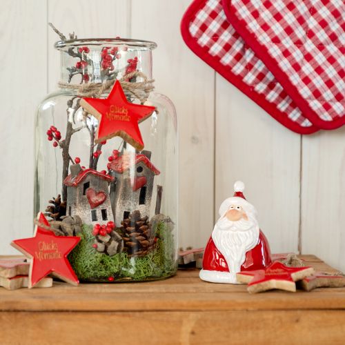 Figura di Babbo Natale in rosso 13 cm - decorazione natalizia ideale per un&#39;atmosfera festosa - 2 pezzi