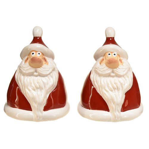 Prodotto Figura di Babbo Natale in rosso 13 cm - decorazione natalizia ideale per un&#39;atmosfera festosa - 2 pezzi