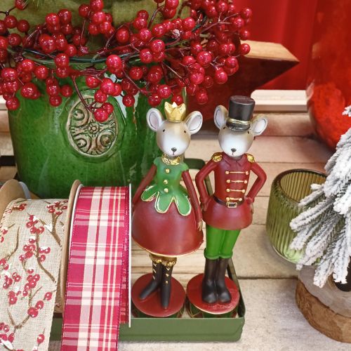 Prodotto Decorazioni natalizie a forma di topo 14,5 cm rosso-verde 2 pezzi