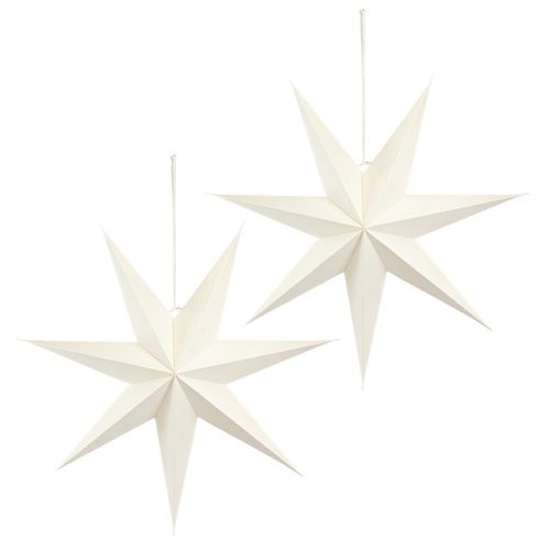 Prodotto Stella di Natale bianca di carta per illuminazione 60 cm 2 pezzi