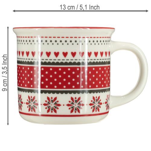 Prodotto Tazza natalizia in ceramica rossa e bianca Ø10cm H9cm