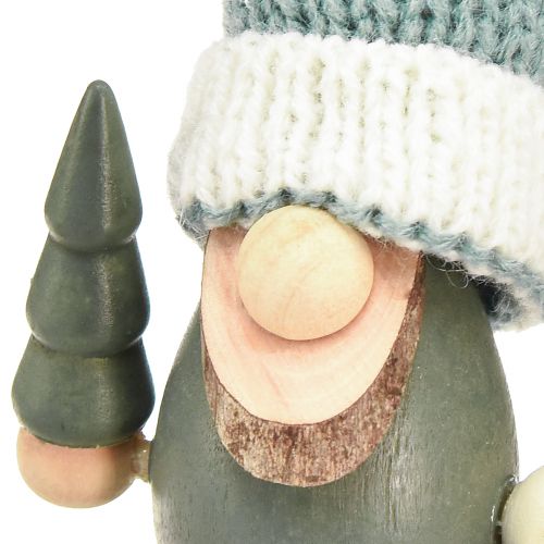 Prodotto Gnomo natalizio decorazione gnomo in legno verde menta H14cm 6 pz