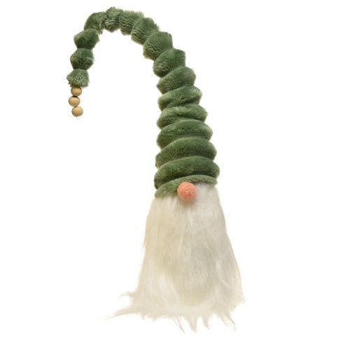 Floristik24 Gnomo festivo con cappello verde a spirale e barba bianca 65 cm - Magia natalizia scandinava per la tua casa - 2 pezzi