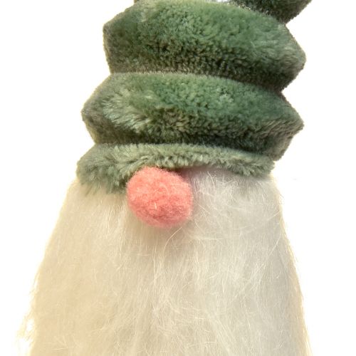 Floristik24 Gnomo festivo con cappello verde a spirale e barba bianca 65 cm - Magia natalizia scandinava per la tua casa - 2 pezzi