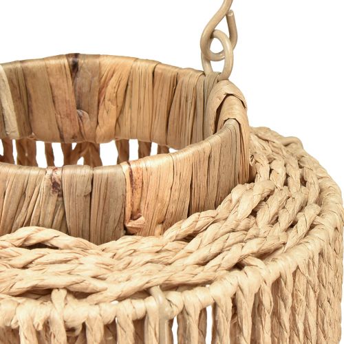 Prodotto Lanterna in rafia con manico in fibra naturale per candela LED Ø19cm H36cm