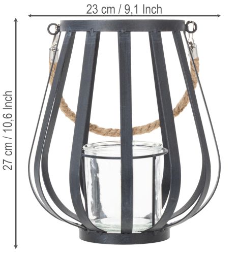 Prodotto Lanterna in metallo con vetro, color antracite, Ø23cm, H27cm