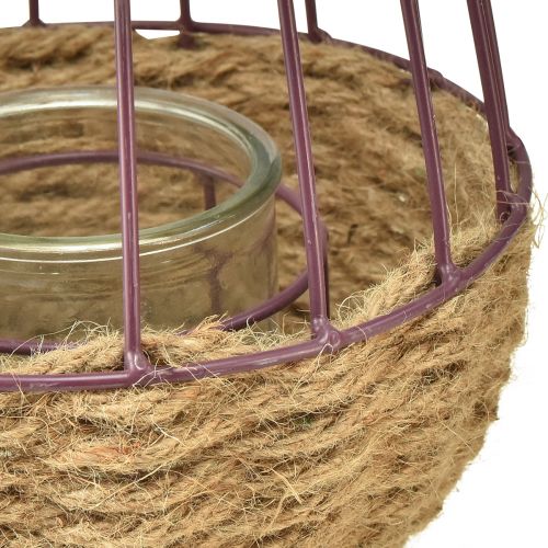 Prodotto Lanterna con manico e vetro viola naturale Ø18cm H22cm