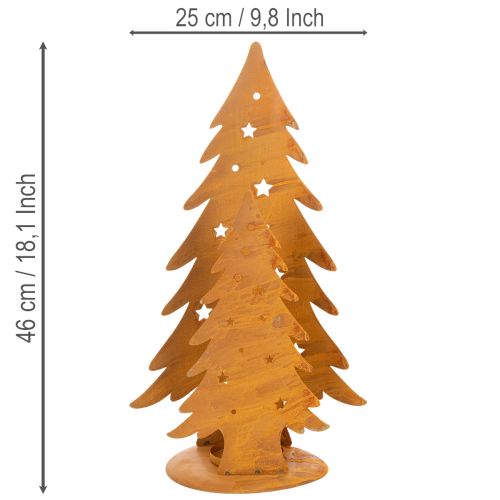 Lanterna per albero di Natale, decorazione in metallo con finitura rustica, Natale H46cm L25.5cm | Floristik24.it
