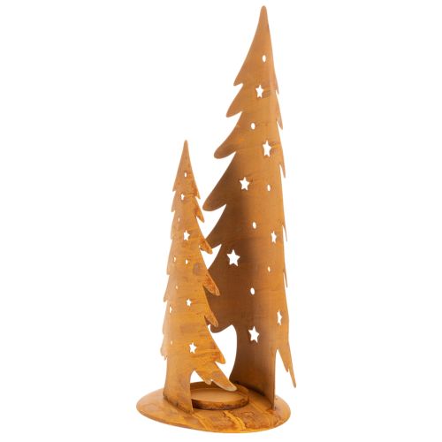 Lanterna per albero di Natale, decorazione in metallo con finitura rustica, Natale H46cm L25.5cm | Floristik24.it