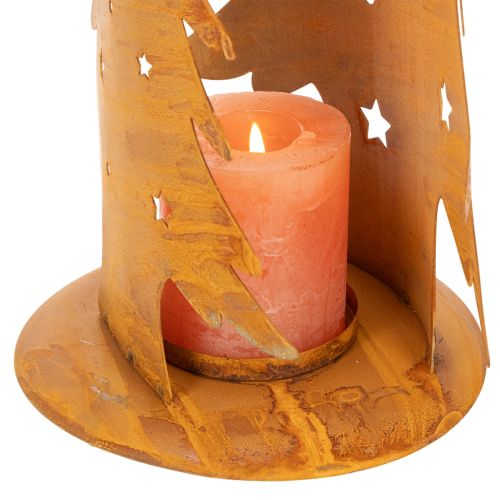 Lanterna per albero di Natale, decorazione in metallo con finitura rustica, Natale H46cm L25.5cm | Floristik24.it