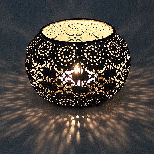 Floristik24 Metallo vento leggero argento orientale Ø17,5cm H12cm