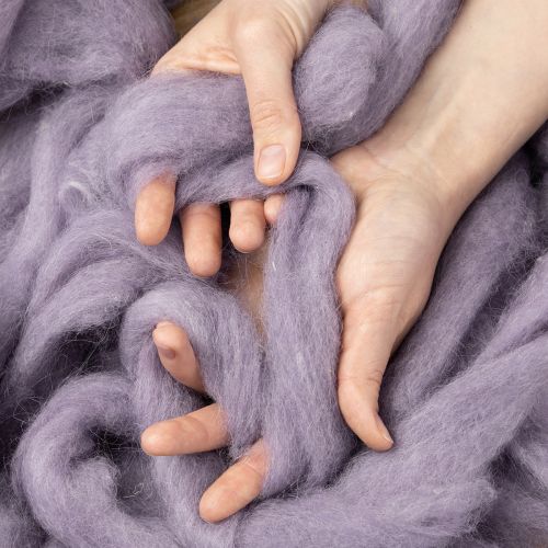 Prodotto Cordoncino di lana, nastro di lana viola chiaro, lana decorativa da 10 m per fiori e artigianato