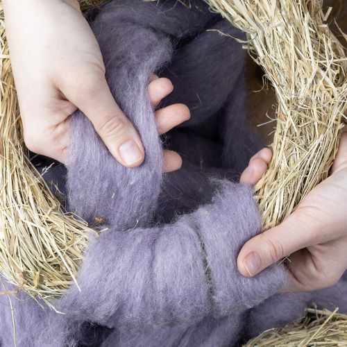 Prodotto Cordoncino di lana, nastro di lana viola chiaro, lana decorativa da 10 m per fiori e artigianato