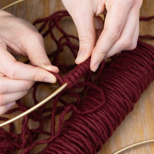 Prodotto Filo per stoppino, cordino di lana, Bordeaux, spago da 55 m, fioristica, artigianato, fai da te